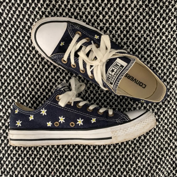 yellow embroidered converse